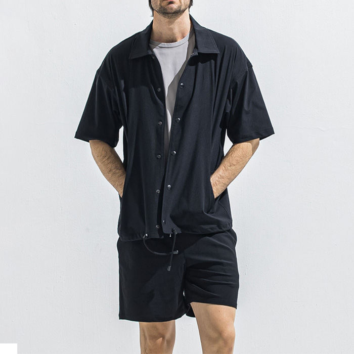 RESOUND CLOTHING(リサウンドクロージング) NYLON HALF COACH JACKET / RC40-C-002 / BLACK