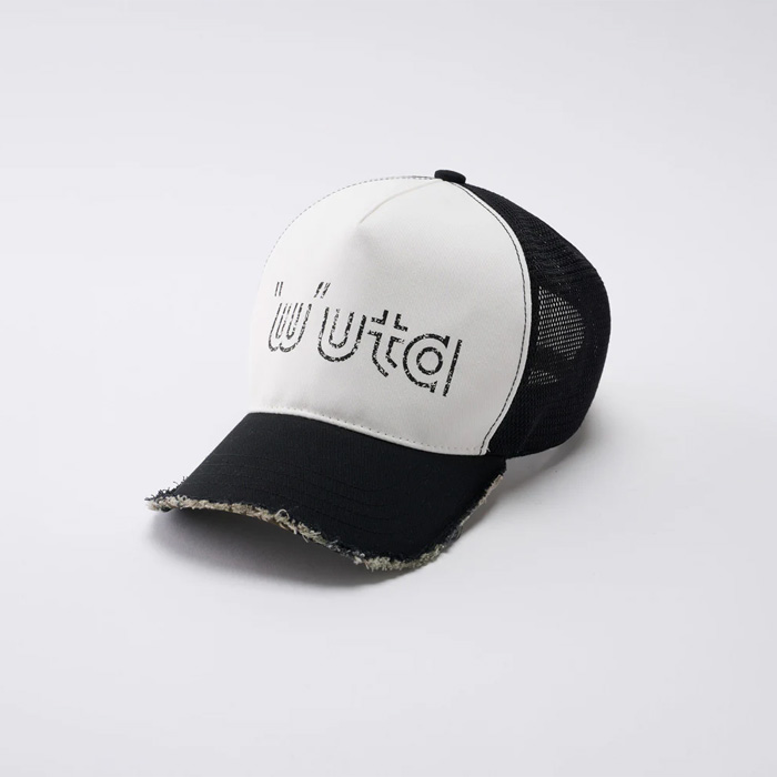 muta(ムータ) × wjk(ダヴルジェイケイ) "w"uta cut-off mesh cap 809 mw05 black×white (19)