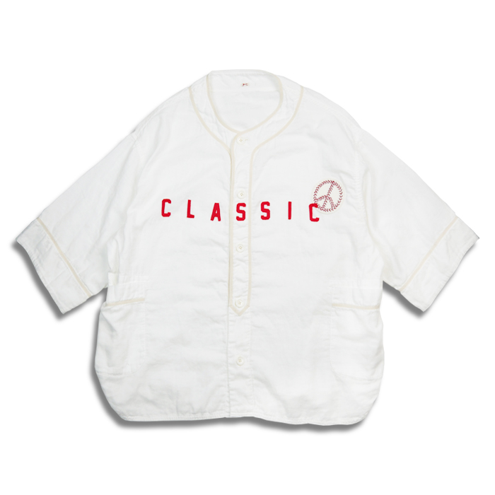 ポータークラシック PC-056-2126 SUVIN GOLD GAUZE BASEBALL SHIRT CUSTOM (CLASSIC RED) スビンゴールドガーゼベースボールシャツ（クラシックレッド）ホワイト