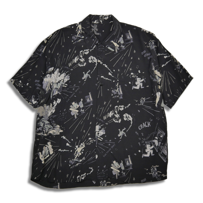 ポータークラシック PC-024-1864 落ちこぼれスパイALOHA SHIRT (THE MISFIT SPIES) アロハシャツ ブラック