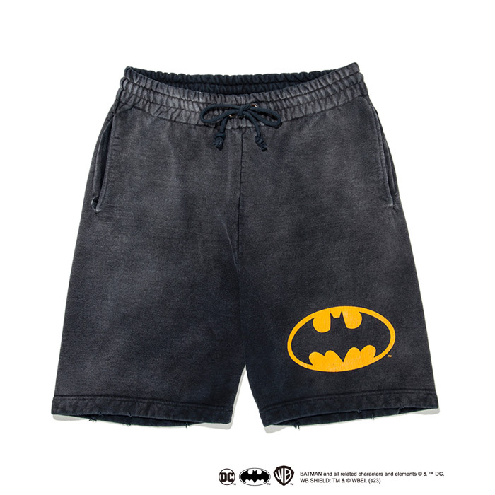 バウワウ BW231-BMSS 【COLLABORATION】BATMAN SWEAT SHORTS コラボ バットマン ブラックスウェットショーツ BLACK AGEING