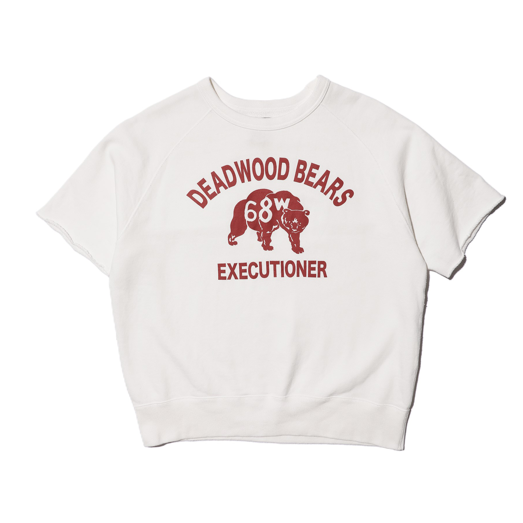 Lagergeld Cut-off Sweat Shirt =DEADWOOD BEARS= -ﾃﾞｯﾄﾞｳｯﾄﾞﾍﾞｱｰWHITE