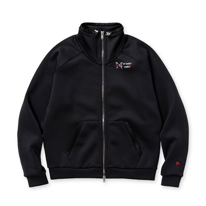 LIGHT SWEAT ZIP UP JACKET: BLACK