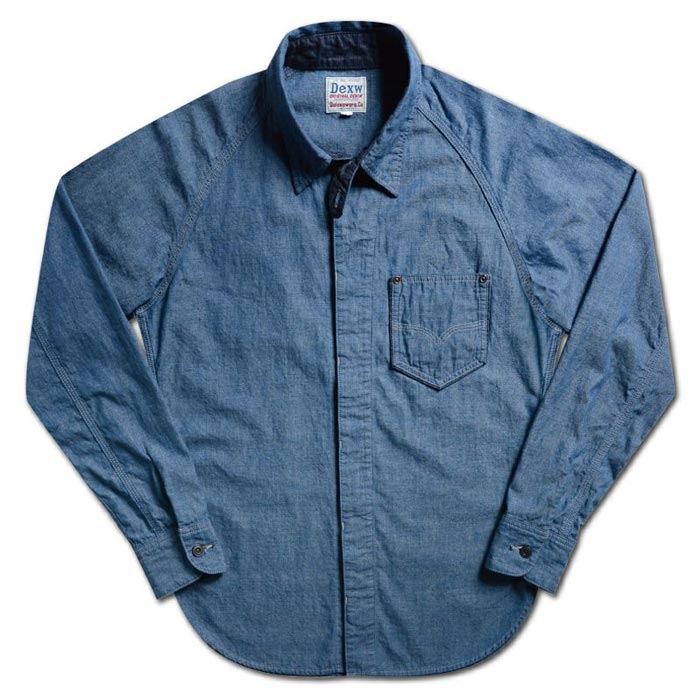 デラックスウエア 7644A DELUXE CHAMBRAY デラックス シャンブレー IND.GSP メンズ 長袖 シャンブレーシャツ