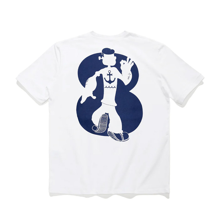 muta MARINE(ムータマリン) POPEYE™︎ meets muta MARINE 8 SHADOW ストレッチTシャツ MMMP-434775 ホワイト