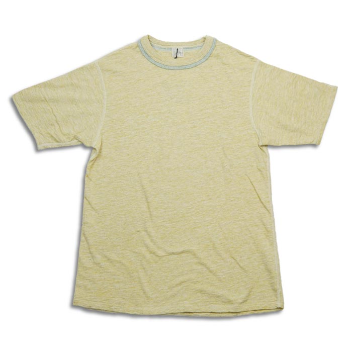 ループ＆ウエフト LRC1099 HEATHER SLUB COTTON DOUBLE BINDER CREWNECK O.MUSTARD メンズ Tシャツ カットソー