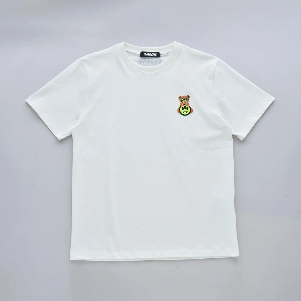 BARROW JAPAN LIMITED T-SHIRT WHITE ワッペン シンプル クマ スマイル