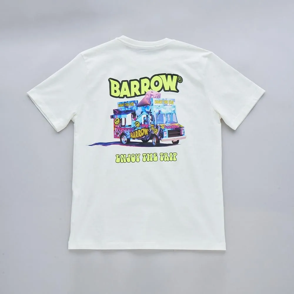 BARROW JAPAN LIMITED T-SHIRT WHITE トラック スマイル バックロゴ