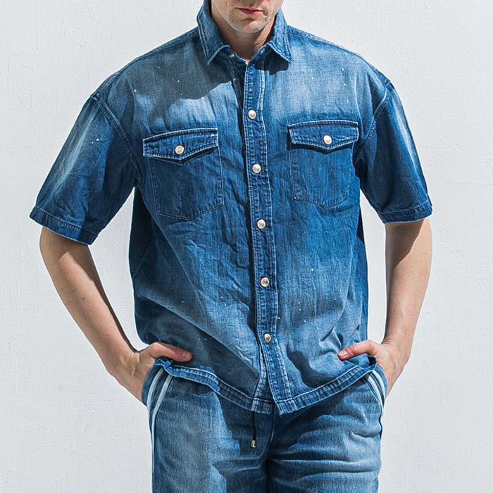 RESOUND CLOTHING(リサウンドクロージング) HALF DENIM SHIRTS RC40-SH-002 DIND
