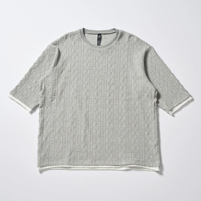wjk(ダヴルジェイケイ) jacquard summer knit H/S 7401 kc01 t.gray(93)