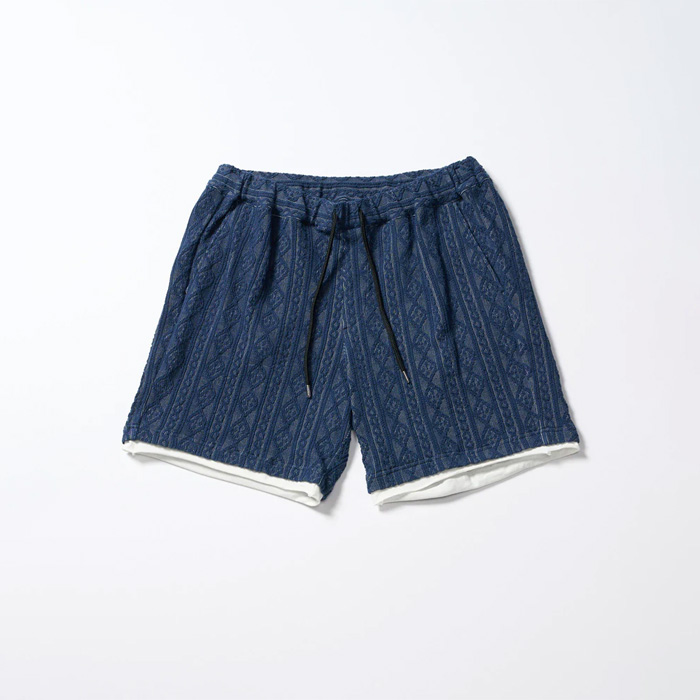 wjk(ダヴルジェイケイ) jacquard summer knit shorts 5401 kc01 navy (59)