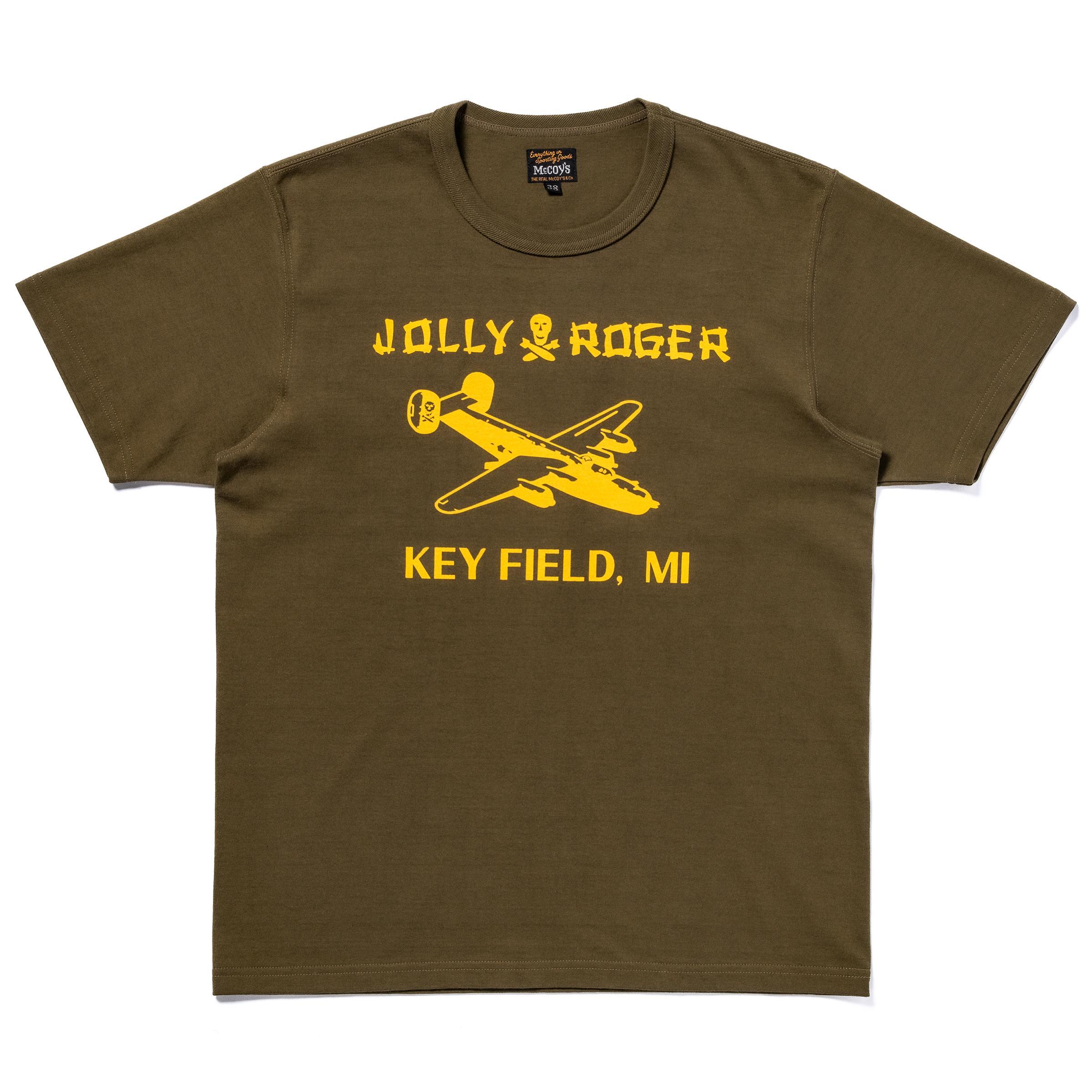 MILITARY TEE / JOLLY ROGER, KEY FIELD:OLIVE