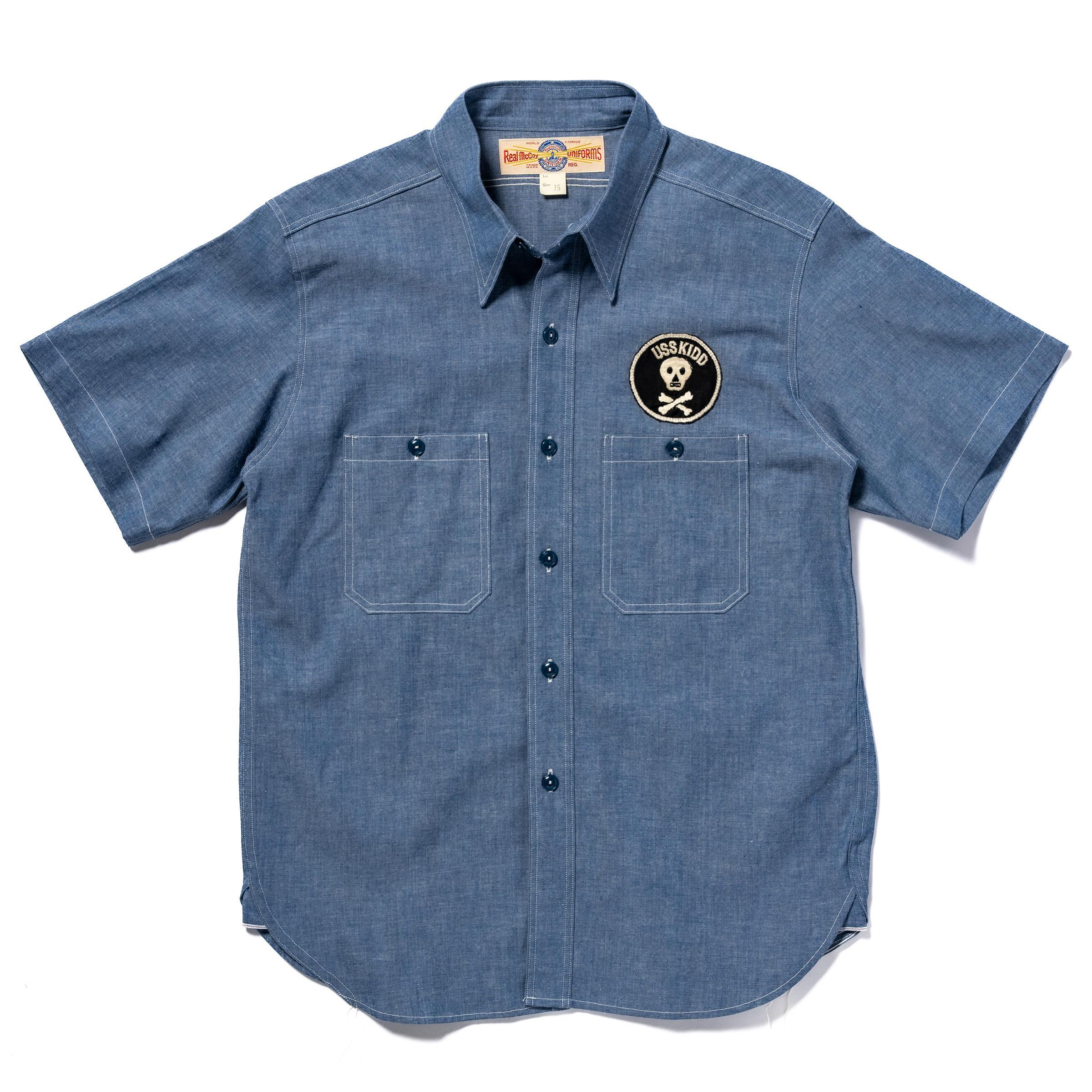 U.S. NAVY CHAMBRAY SHIRT S/S / USS KIDD