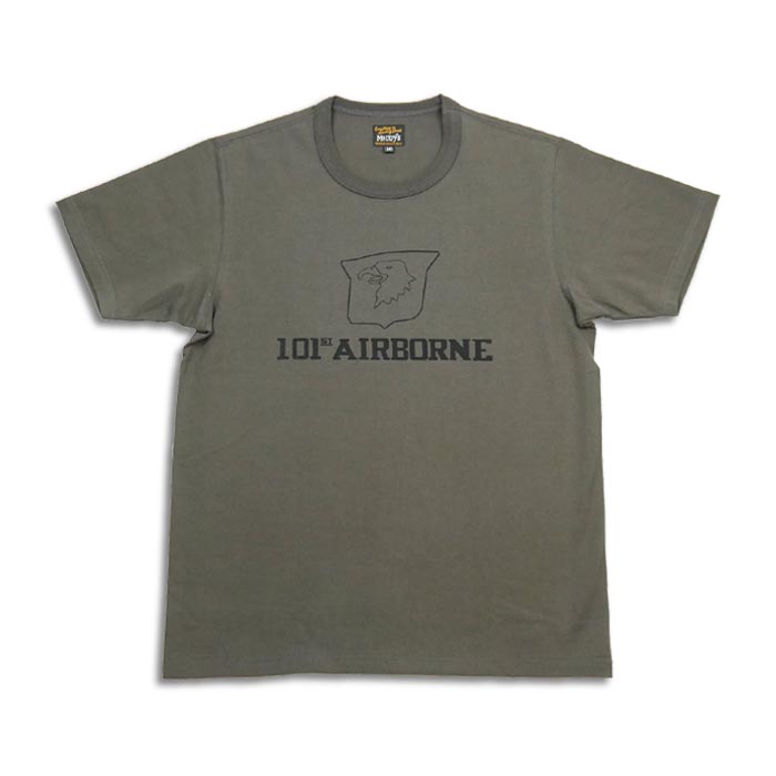 ザ リアルマッコイズ MC23008 MILITARY TEE / 101st AIRBORNE チャコール メンズ 半袖 プリント Tシャツ ミリタリー