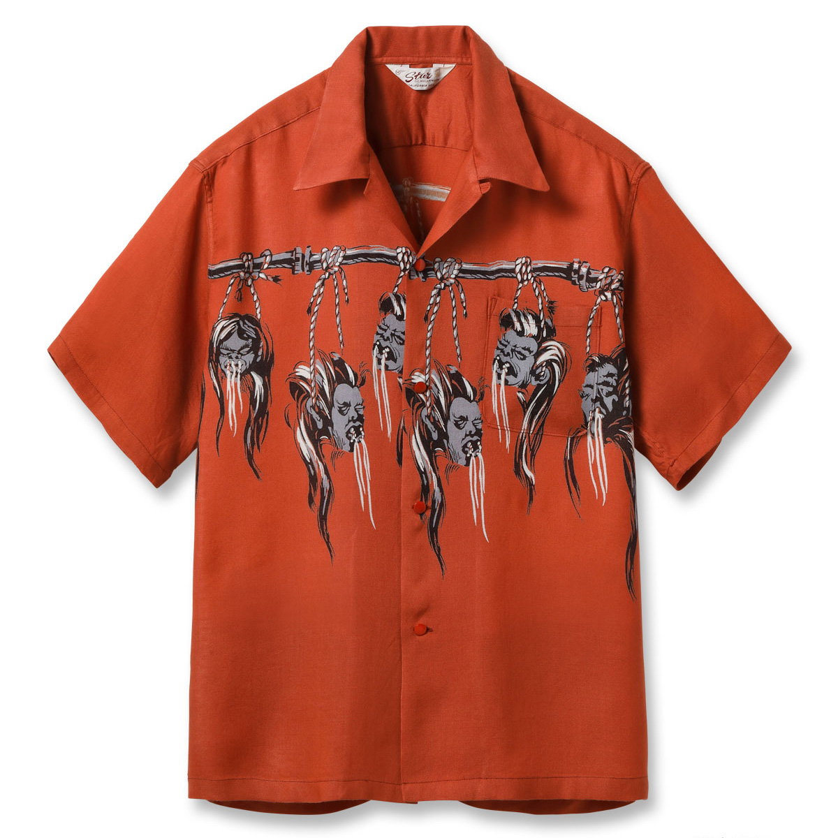 STAR OF HOLLYWOOD(スターオブハリウッド)Lot No. SH39705 / HOPSACK RAYON OPEN SHIRT “SHRUNKEN HEAD”  165) RED