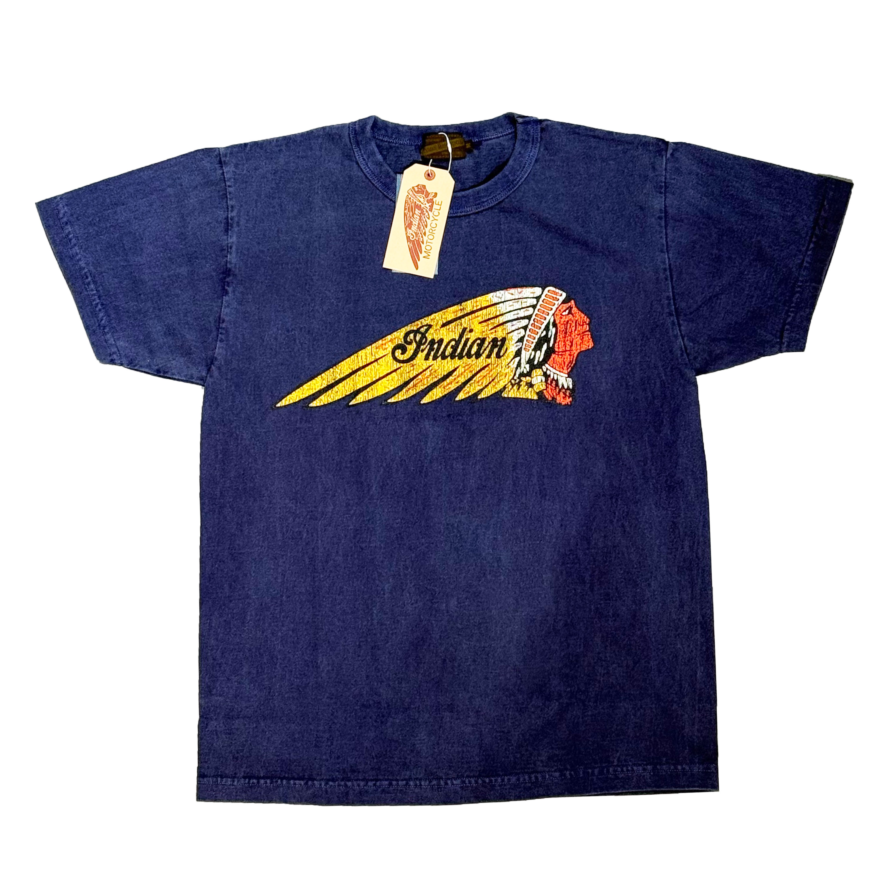 Indian Motorcycle インディアンモーターサイクル Tシャツ PIGMENT DYE T-SHIRT ピグメントダイ 半袖Tシャツ IM79556:NAVY