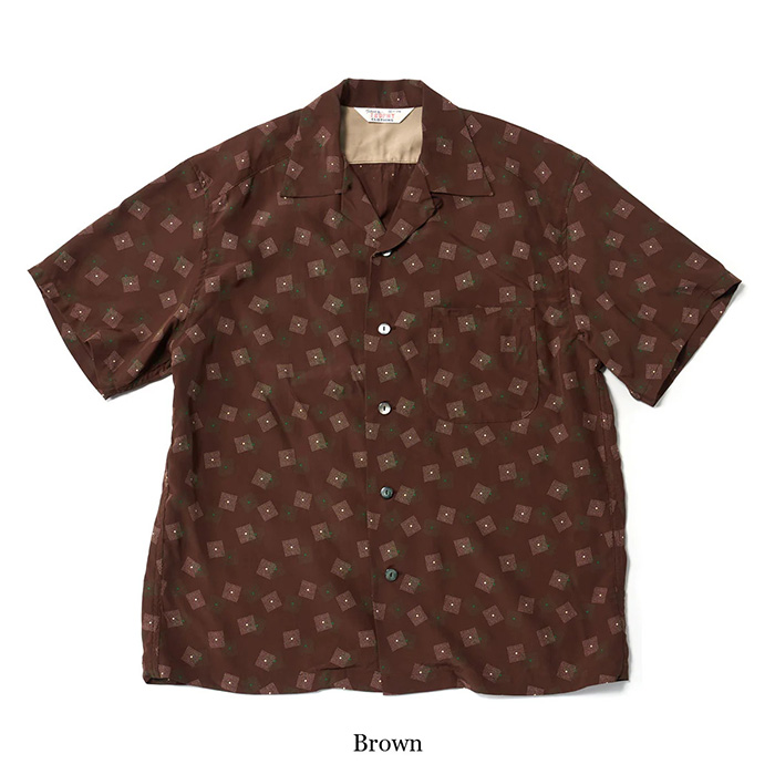 TROPHY CLOTHING（トロフィークロージング）Town Craft Rayon S/S Shirt / TR26SS-410:Brown