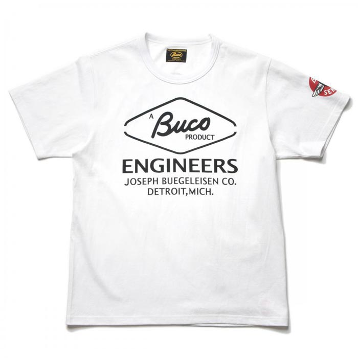 ブコ BC23003 BUCO TEE / ENGINEER WHITE メンズ プリント Tシャツ バックプリント