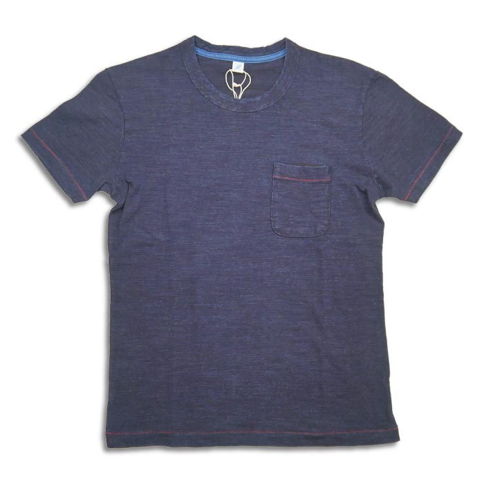 ピュアブルージャパン SS-5399 Slub Jersey Pocket T-shirt スラブ天竺ポケット付Ｔシャツ インディゴ メンズ Tシャツ カットソー