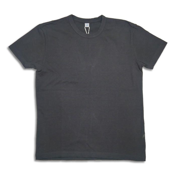 ピュアブルージャパン SS-5011-IDBK Indigo Jersey Crew Neck T-shirt インディゴ天竺クルーネックTシャツ インディゴ+ブラック メンズ 無地 半袖 カットソー リーフ刺繍