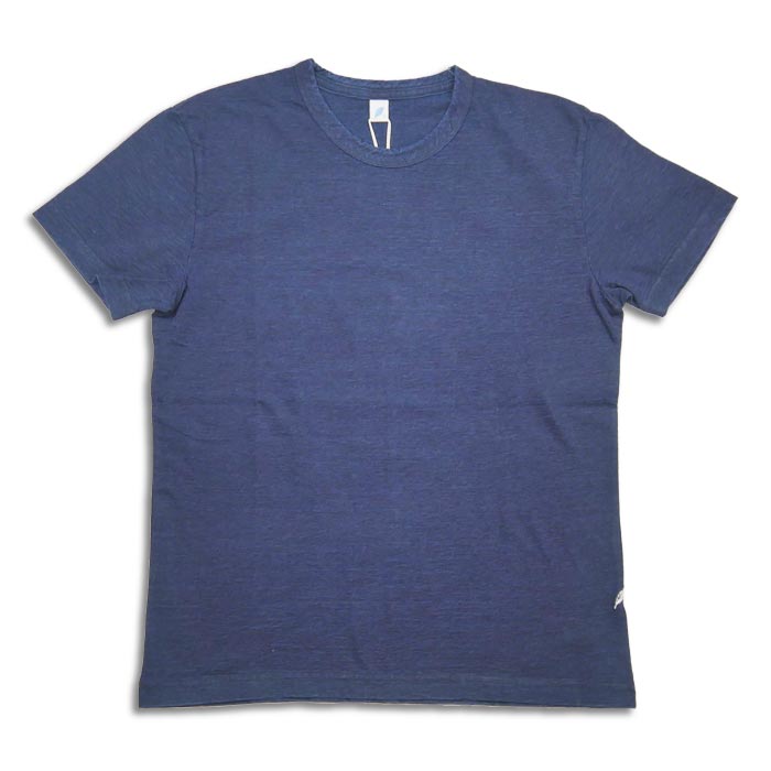 ピュアブルージャパン SS-5011-D Indigo Jersey Crew Neck T-s hirt Deep Indigo インディゴ天竺クルーネックTシャツ ディープインディゴ メンズ 無地 半袖 カットソー リーフ刺繍