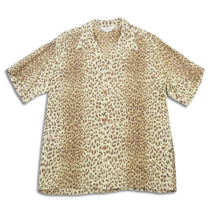 スターオブハリウッド Lot No. SH39080 HIGH DENSITY RAYON OPEN SHIRT “LEOPARD” ゴールド メンズ 半袖 レーヨン オープン シャツ レオパード