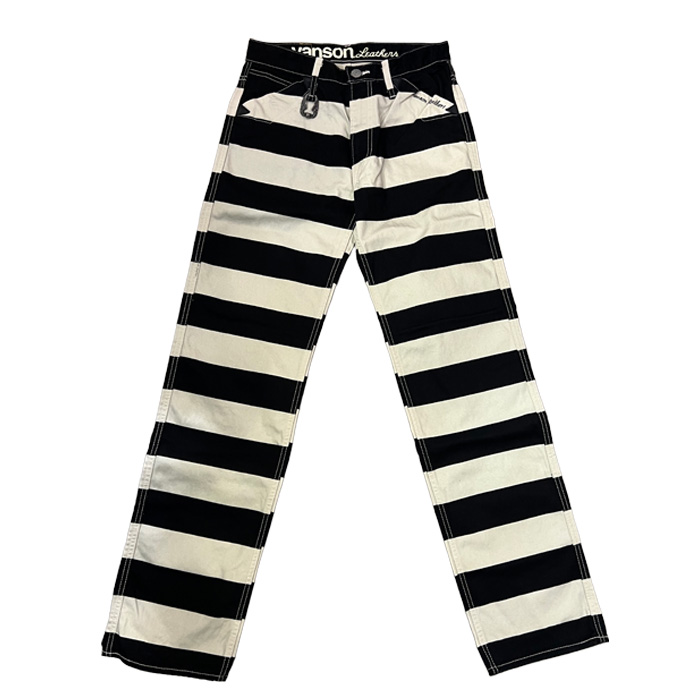 VANSON(バンソン) NVBL-404 WORK PANTS ダックワークパンツ ボーダー