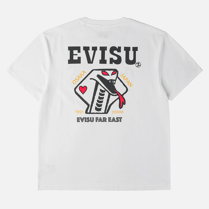 EVISU(エヴィス) 2ESEJM6TS6123 ヘビ＆ポーカー Tシャツ ホワイト