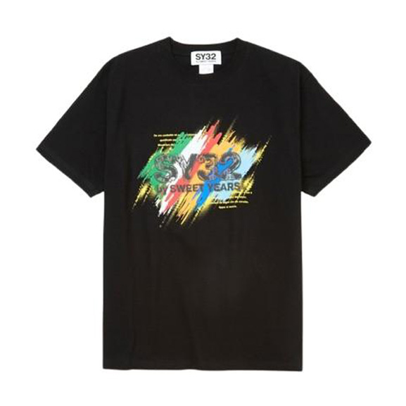 SY32 by SWEET YEARS(エスワイサーティトゥ バイ スウィートイヤーズ) 15307J グラフィックTシャツ BLACK