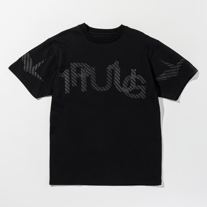 1PIU1UGUALE3 RELAX(ウノピゥウノウグァーレトレ リラックス) UST-26158 発泡プリントシャドウロゴ半袖Tシャツ ブラック