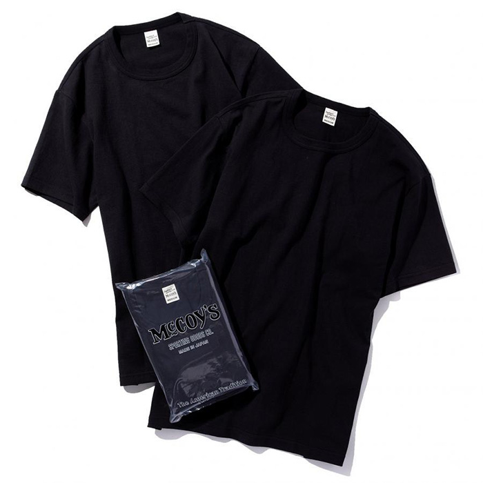 JOE McCOY(ジョーマッコイ) MC20000 McCOY'S 2pcs PACK TEE BLACK