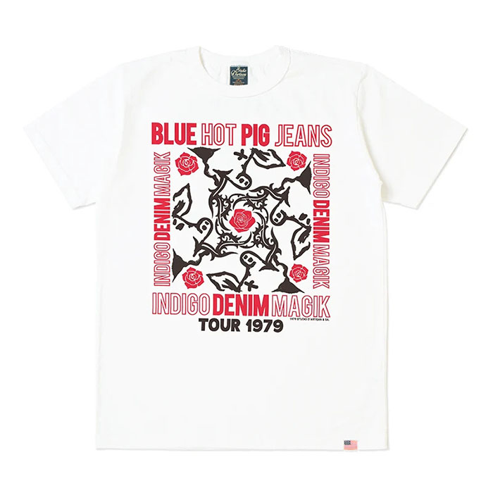 STUDIO_D'ARTISAN(ステュディオダルチザン) USAコットンプリントTシャツ【8167A】:ホワイト