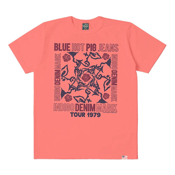 STUDIO_D'ARTISAN(ステュディオダルチザン) USAコットンプリントTシャツ【8167A】:オレンジ