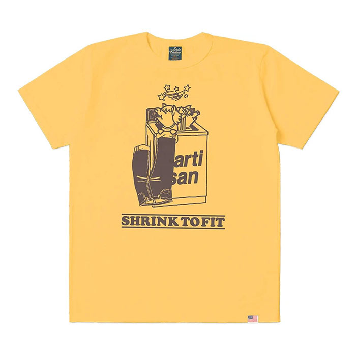 STUDIO_D'ARTISAN(ステュディオダルチザン) USAコットンプリントTシャツ【8167B】:イエロー