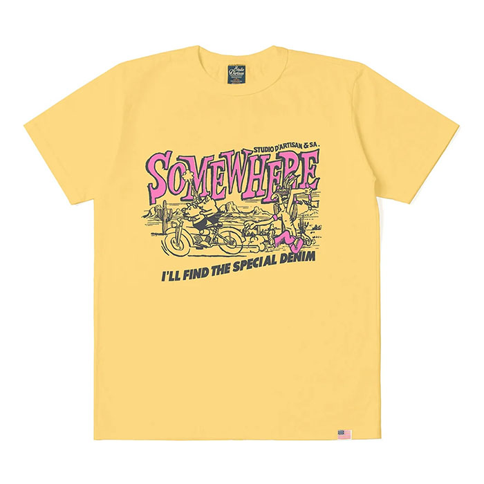 STUDIO_D'ARTISAN(ステュディオダルチザン) USAコットンピグメントダイTシャツ【8181B】:イエロー