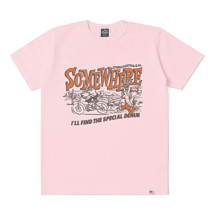 STUDIO_D'ARTISAN(ステュディオダルチザン) USAコットンピグメントダイTシャツ【8181B】:ピンク