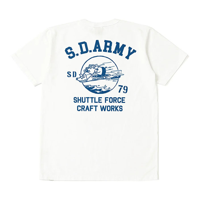 STUDIO_D'ARTISAN(ステュディオダルチザン) USAコットンプリントTシャツ【8182B】:ホワイト
