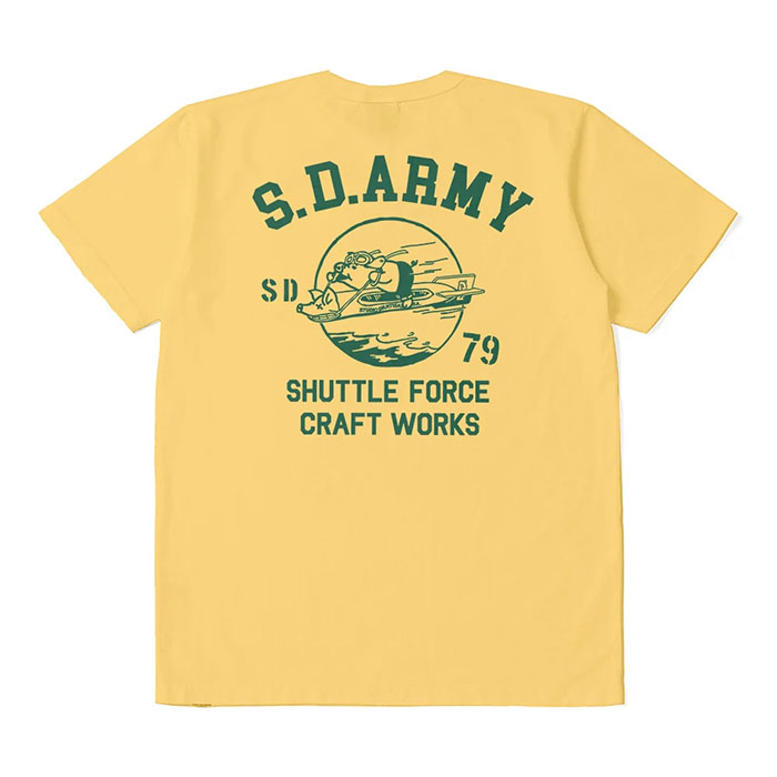 STUDIO_D'ARTISAN(ステュディオダルチザン) USAコットンプリントTシャツ【8182B】:イエロー