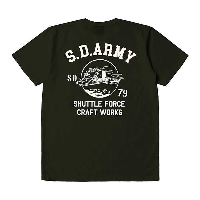 STUDIO_D'ARTISAN(ステュディオダルチザン) USAコットンプリントTシャツ【8182B】:ブラック