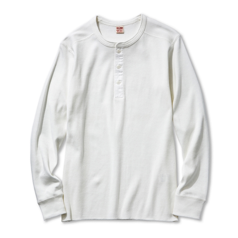 ザ リアルマッコイズ UNION SHIRT LONG SLEEVE WHITE/010 ヘンリーネック ロンT