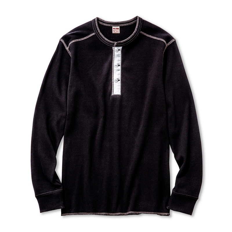 ザ リアルマッコイズ UNION SHIRT LONG SLEEVE BLACK/030 ヘンリーネック ロンT