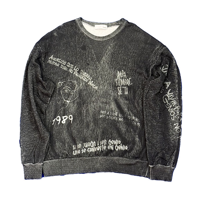 TOLQ(トルク)Printed Sweat Shirt 26-2205:Black