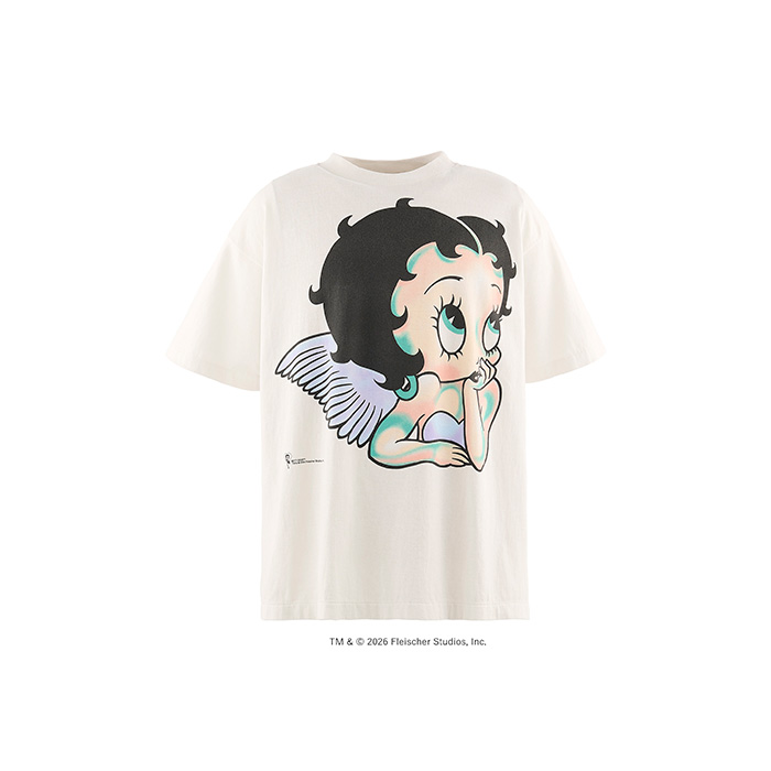 SAINT Mxxxxxx(セントマイケル)×BETTY BOOP™(ベティ・ブープ) SM-MK1-0000-C11 / BTY_SS T-SHIRT / ANGEL / WHITE