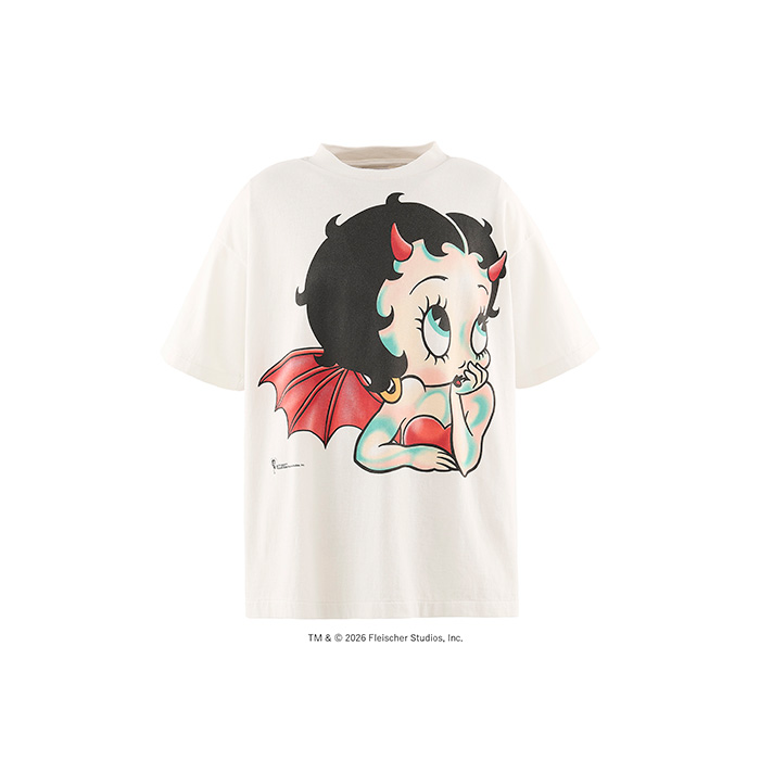 SAINT Mxxxxxx(セントマイケル)×BETTY BOOP™(ベティ・ブープ) SM-MK1-0000-C12 / BTY_SS T-SHIRT / DEVIL / WHITE