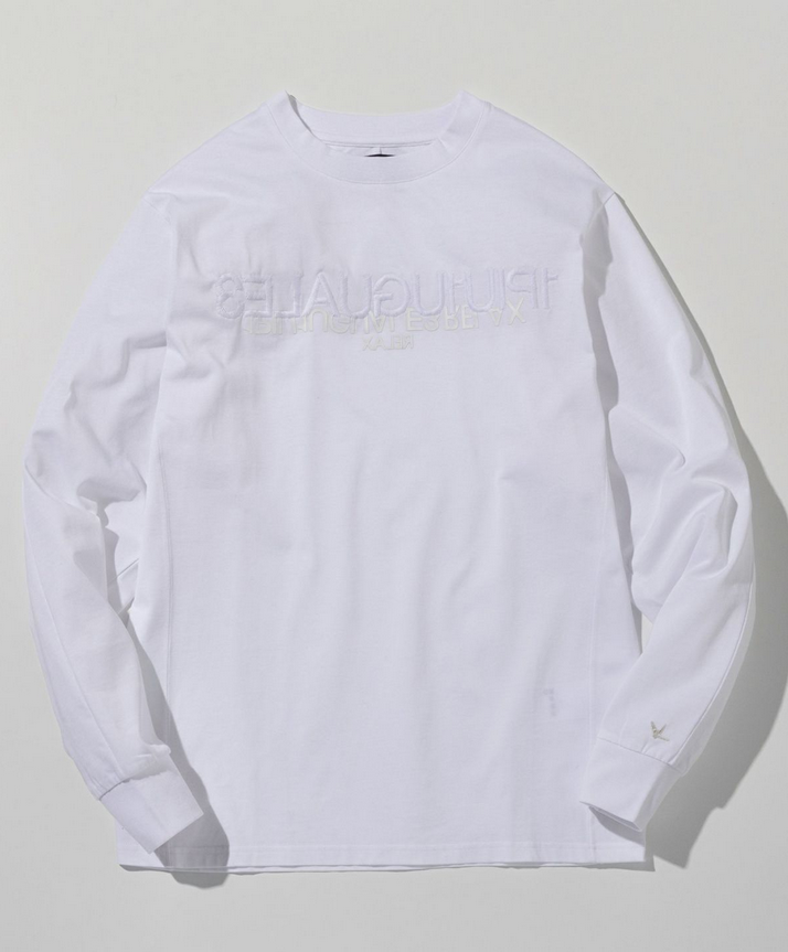 1PIU1UGUALE3 RELAX(ウノピゥウノウグァーレトレ リラックス) リバーシングロゴロングTシャツ UST-25133 ホワイト