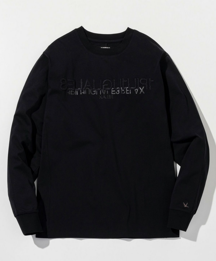 1PIU1UGUALE3 RELAX(ウノピゥウノウグァーレトレ リラックス) リバーシングロゴロングTシャツ UST-25133 ブラック