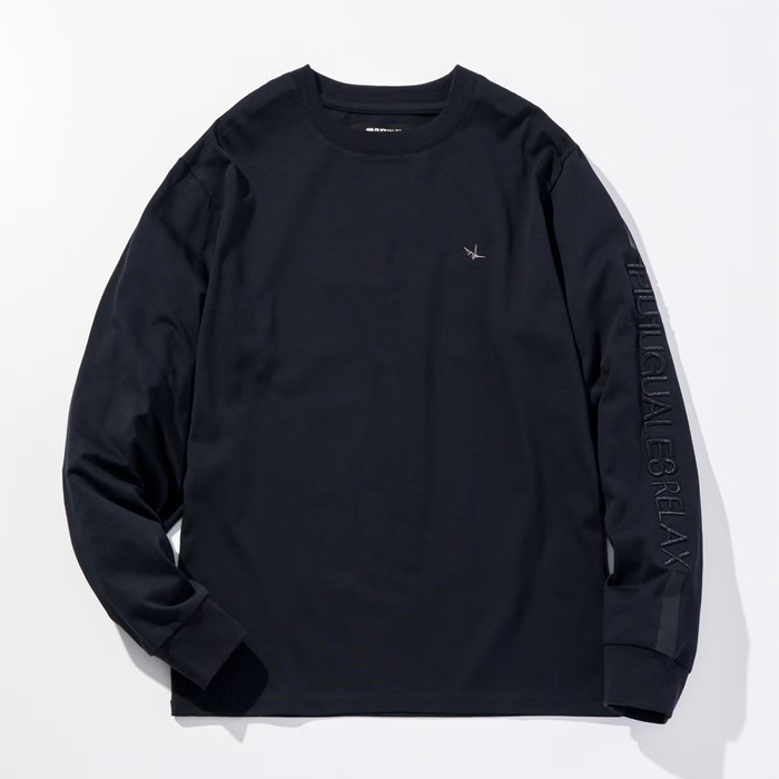 1PIU1UGUALE3 RELAX(ウノピゥウノウグァーレトレ リラックス) UST-26183 シルケット天竺スリーブラインロングTシャツ ブラック
