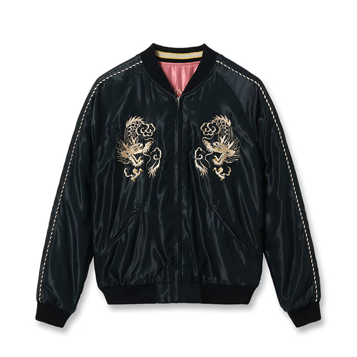 TAILOR TOYO（テーラー東洋）Lot No. TT15972-219 / Mid 1950s Style Acetate Souvenir Jacket “WHITE DRAGON” × “TIGER HEAD”