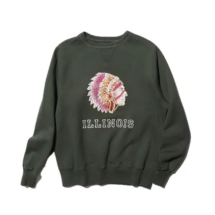ILLINOIS Flocky Pt Sweat【AB12201】:Grass Green