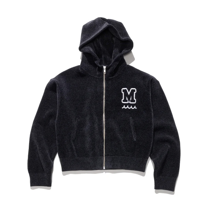 muta MARINE(ムータマリン) MMTK-446885 モールスムースニット クロップドジップパーカー レディース ブラック